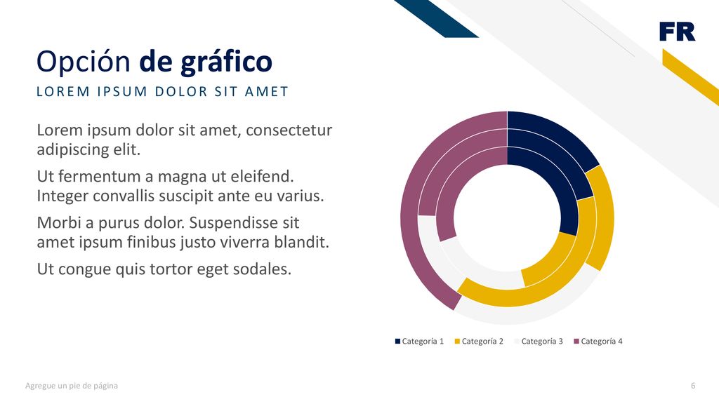 Opción de gráfico LOREM IPSUM DOLOR SIT AMET. Lorem ipsum dolor sit amet, consectetur adipiscing elit.