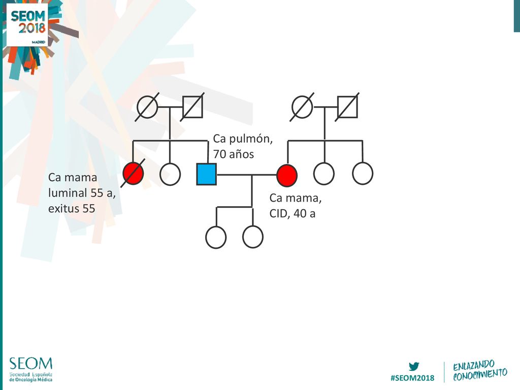 Ca pulmón, 70 años Ca mama luminal 55 a, exitus 55 Ca mama, CID, 40 a