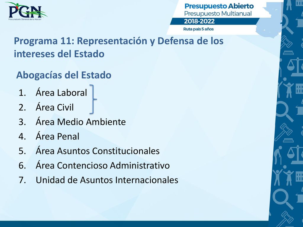 Programa 11: Representación y Defensa de los intereses del Estado