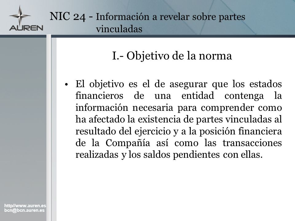 NIC 24 - Información a revelar sobre partes vinculadas