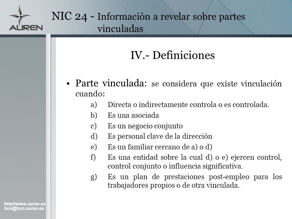 NIC 24 - Información a revelar sobre partes vinculadas