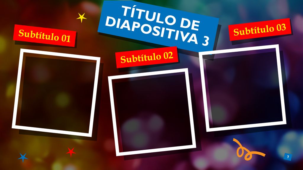 TÍTULO DE DIAPOSITIVA 3 Subtítulo 03 Subtítulo 01 Subtítulo 02
