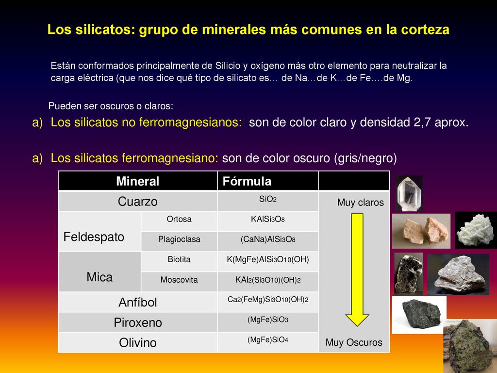 Los silicatos: grupo de minerales más comunes en la corteza