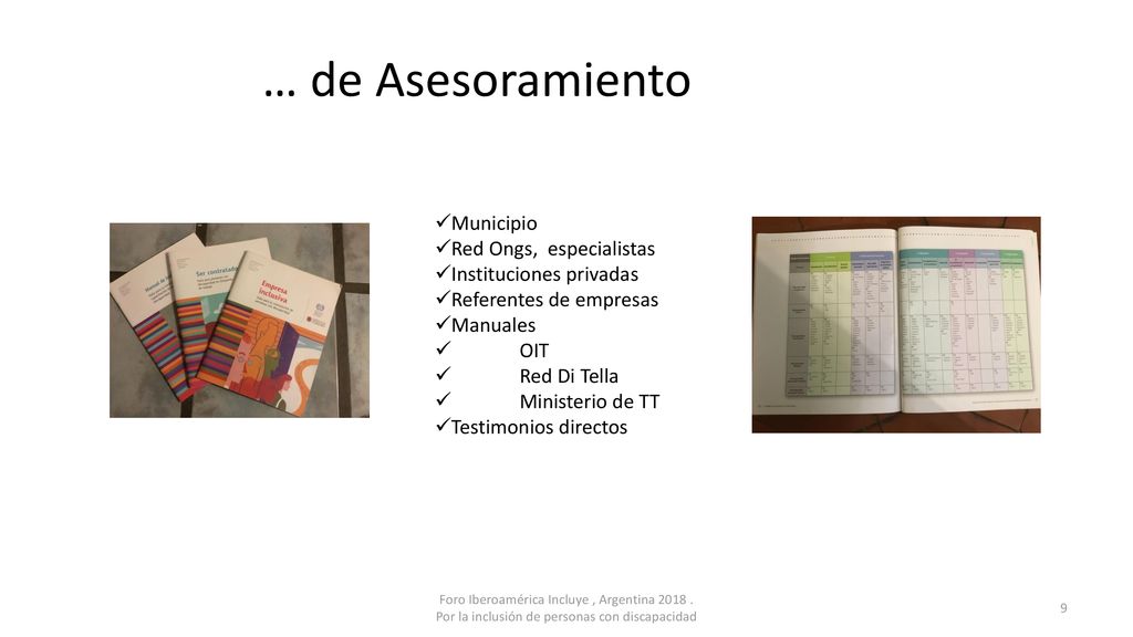 … de Asesoramiento Municipio Red Ongs, especialistas