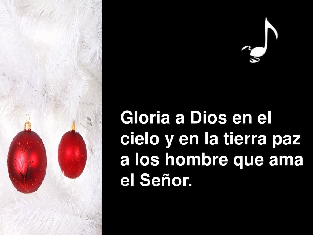 Gloria a Dios en el cielo y en la tierra paz
