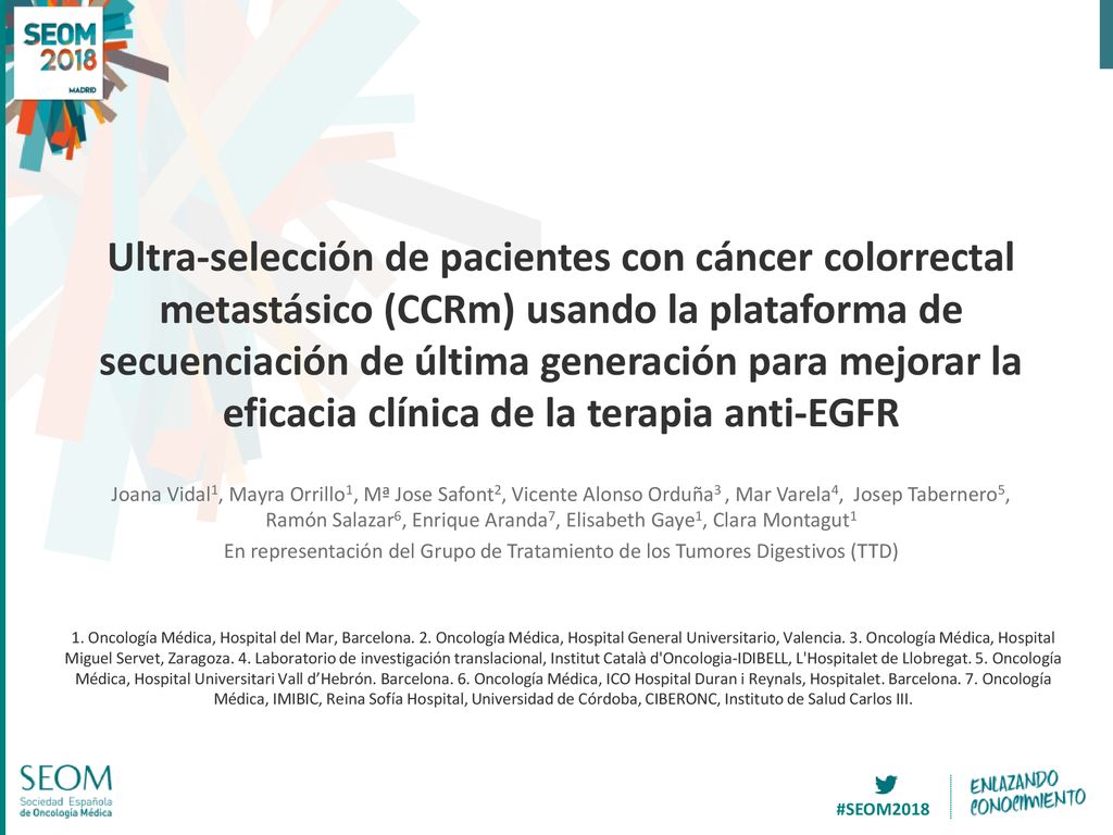 Ultra-selección de pacientes con cáncer colorrectal metastásico (CCRm) usando la plataforma de secuenciación de última generación para mejorar la eficacia clínica de la terapia anti-EGFR