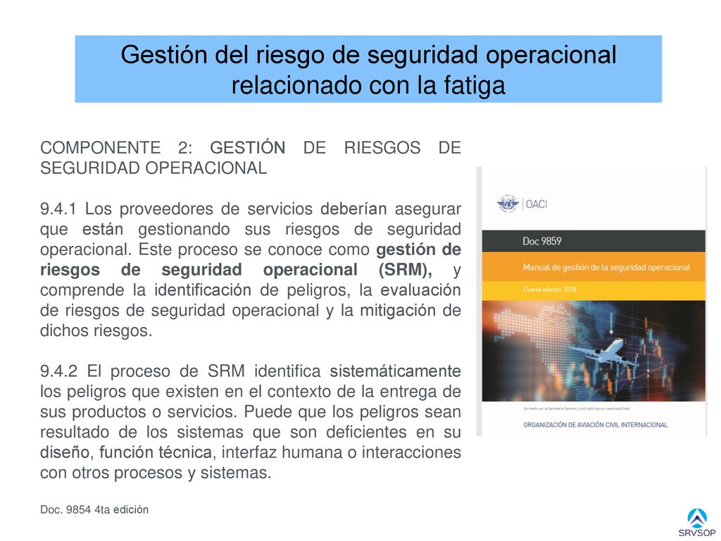 Gestión del riesgo de seguridad operacional relacionado con la fatiga
