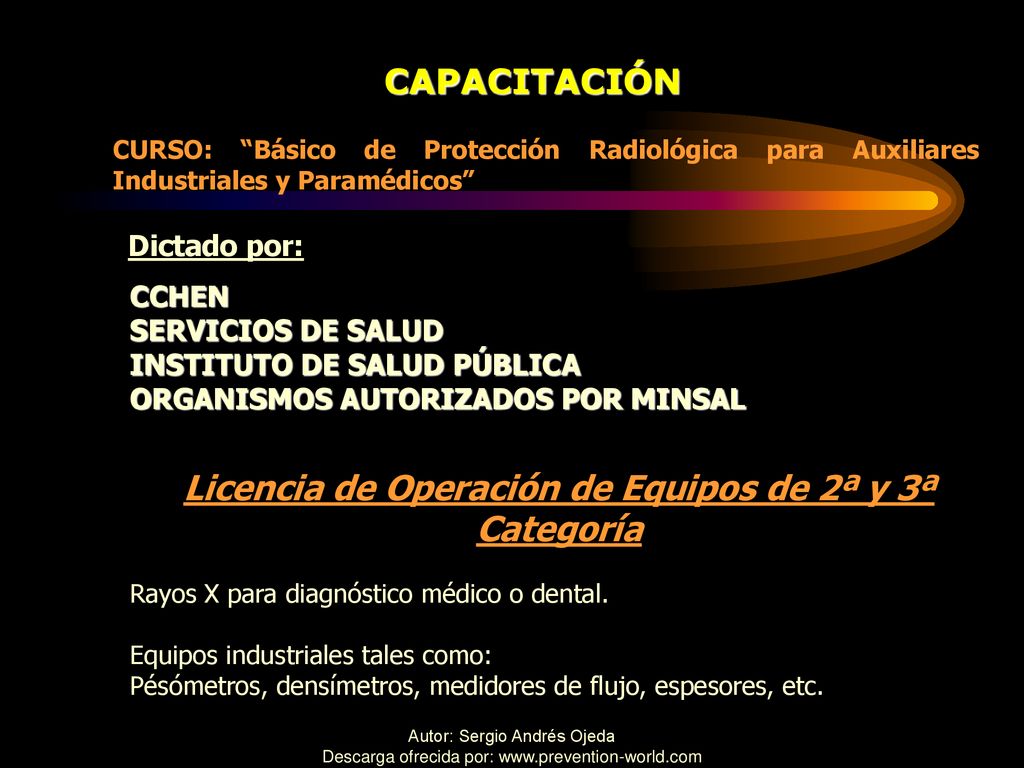 Licencia de Operación de Equipos de 2ª y 3ª Categoría