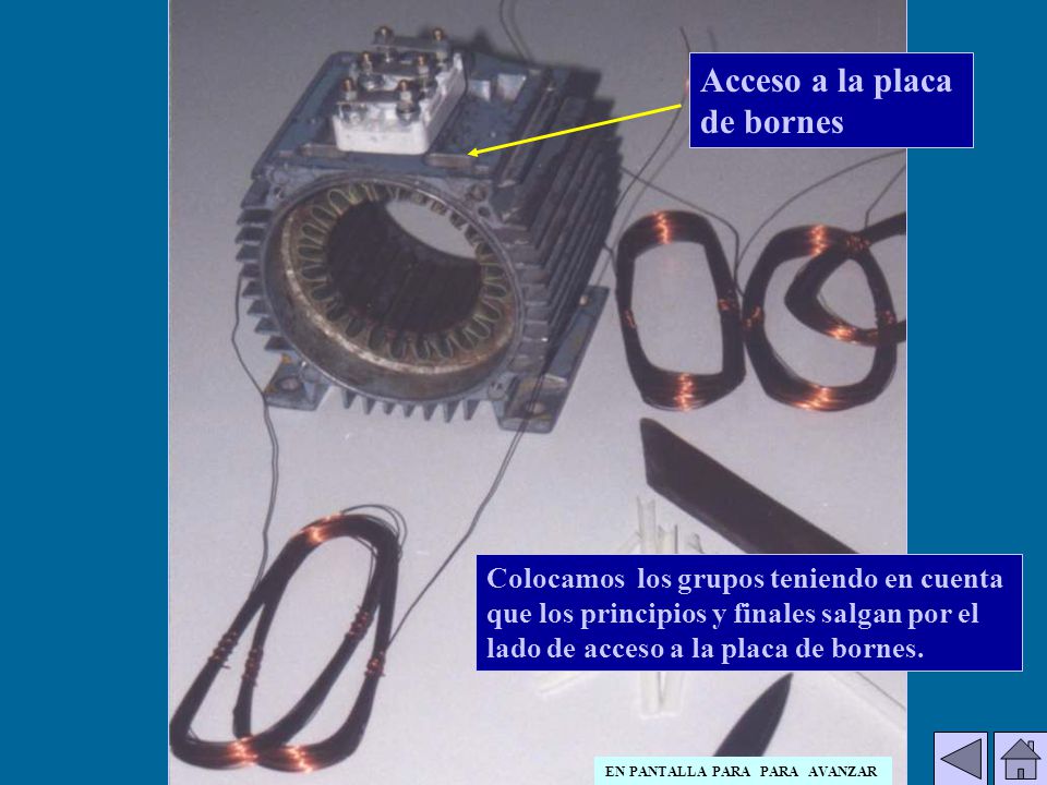 Acceso a la placa de bornes Colocamos los grupos teniendo en cuenta