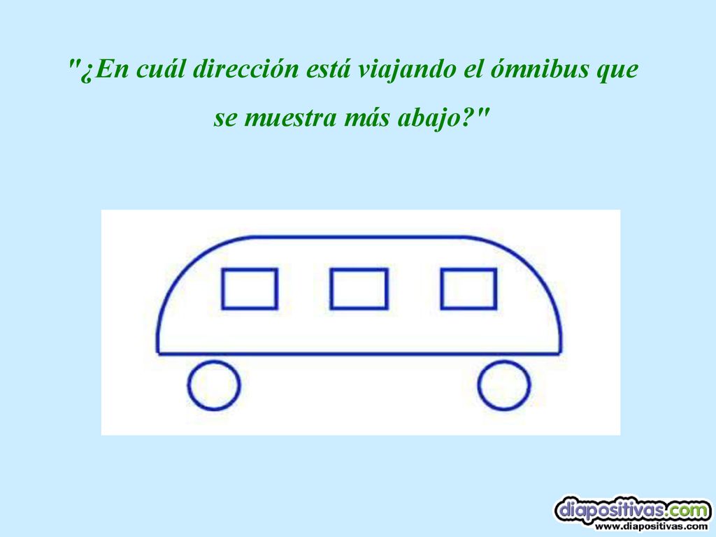 ¿En cuál dirección está viajando el ómnibus que se muestra más abajo