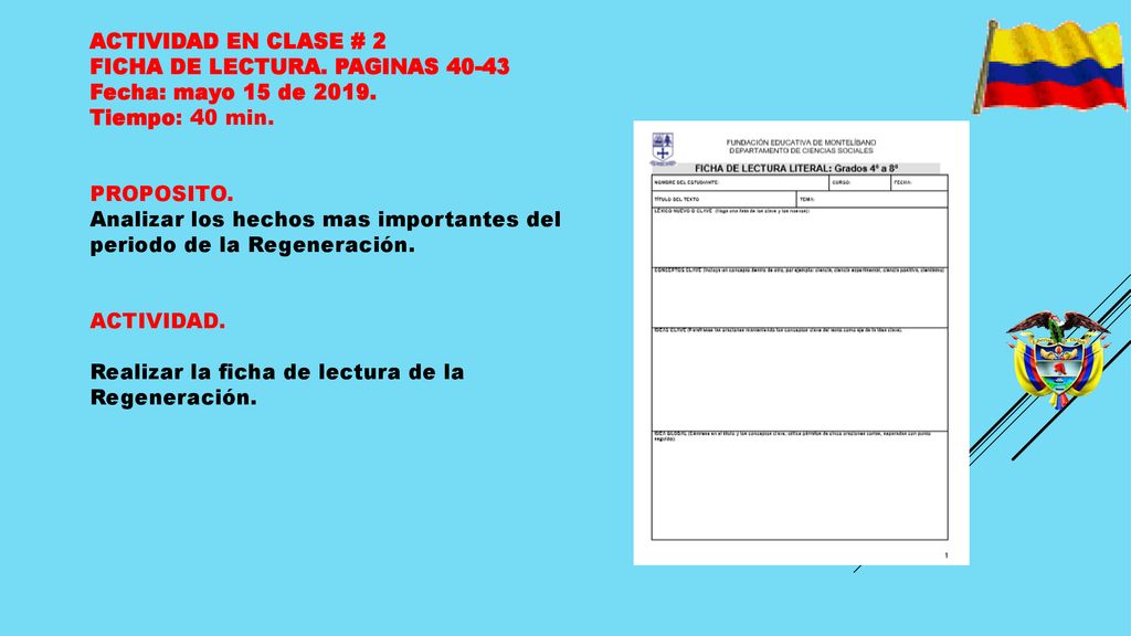 ACTIVIDAD EN CLASE # 2 FICHA DE LECTURA. PAGINAS Fecha: mayo 15 de Tiempo: 40 min. PROPOSITO.