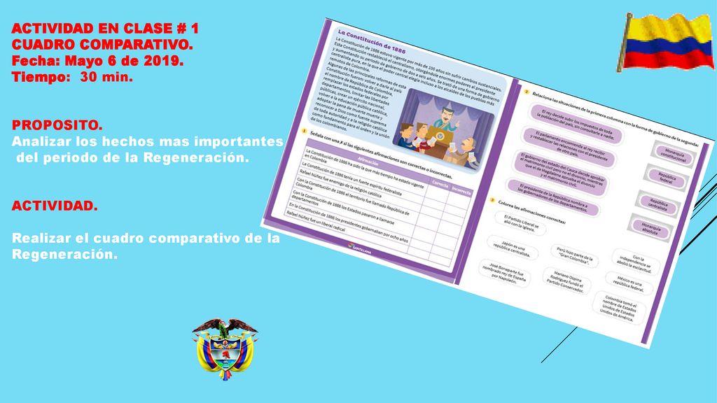 ACTIVIDAD EN CLASE # 1 CUADRO COMPARATIVO. Fecha: Mayo 6 de Tiempo: 30 min. PROPOSITO. Analizar los hechos mas importantes.