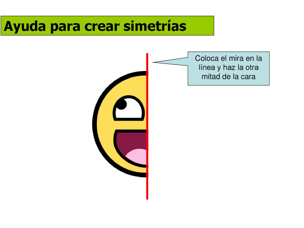 Coloca el mira en la línea y haz la otra mitad de la cara