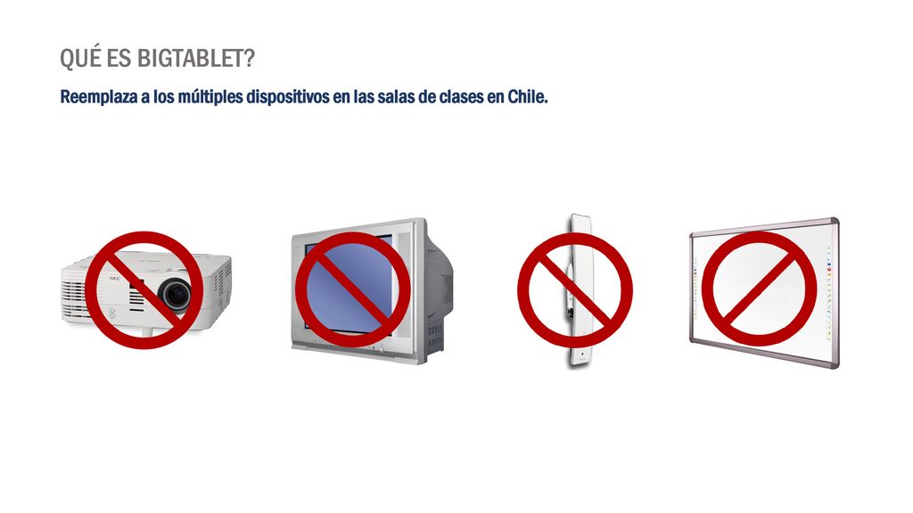 QUÉ ES BIGTABLET Reemplaza a los múltiples dispositivos en las salas de clases en Chile.