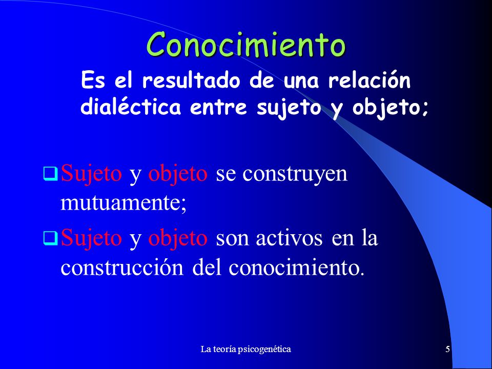 Es el resultado de una relación dialéctica entre sujeto y objeto;