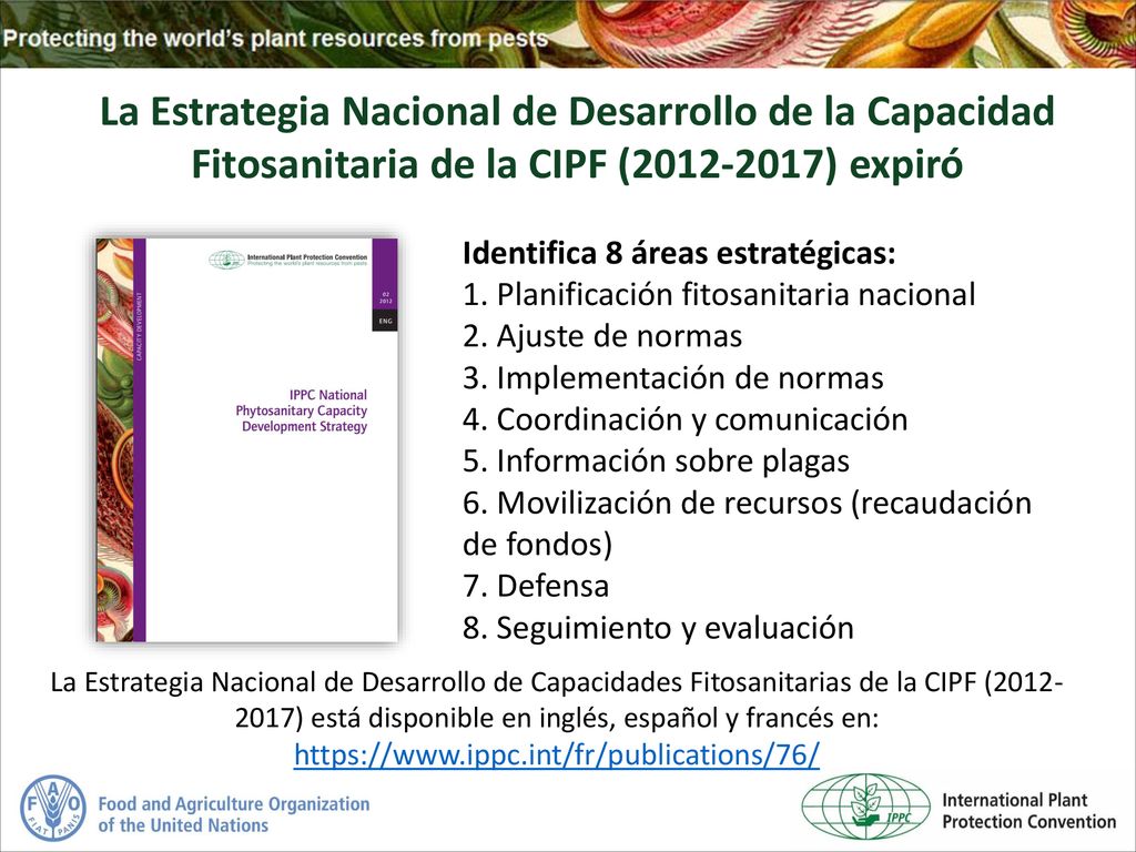 La Estrategia Nacional de Desarrollo de la Capacidad Fitosanitaria de la CIPF ( ) expiró