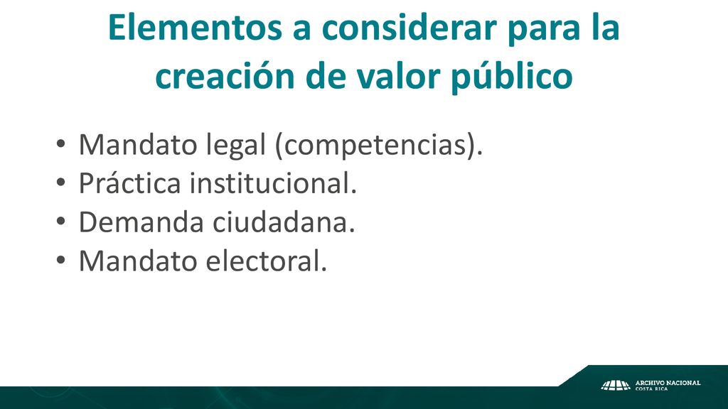 Elementos a considerar para la creación de valor público