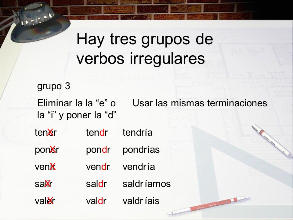 Hay tres grupos de verbos irregulares