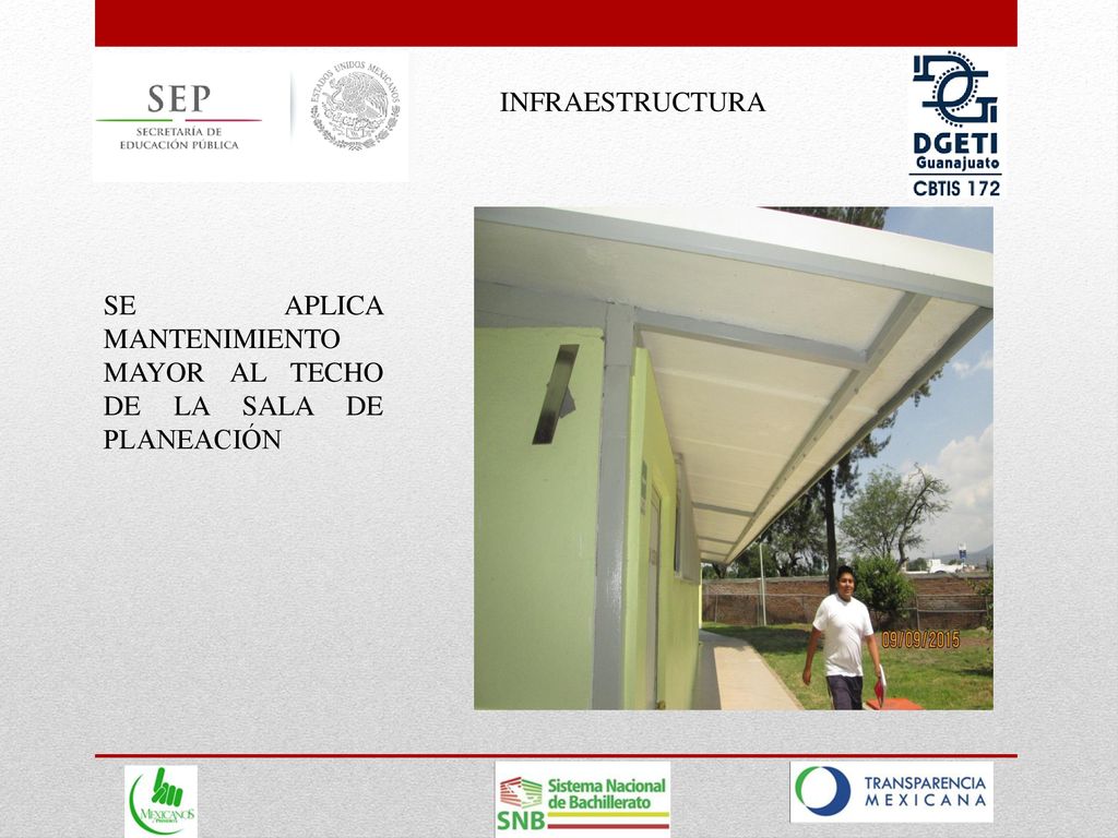 INFRAESTRUCTURA SE APLICA MANTENIMIENTO MAYOR AL TECHO DE LA SALA DE PLANEACIÓN