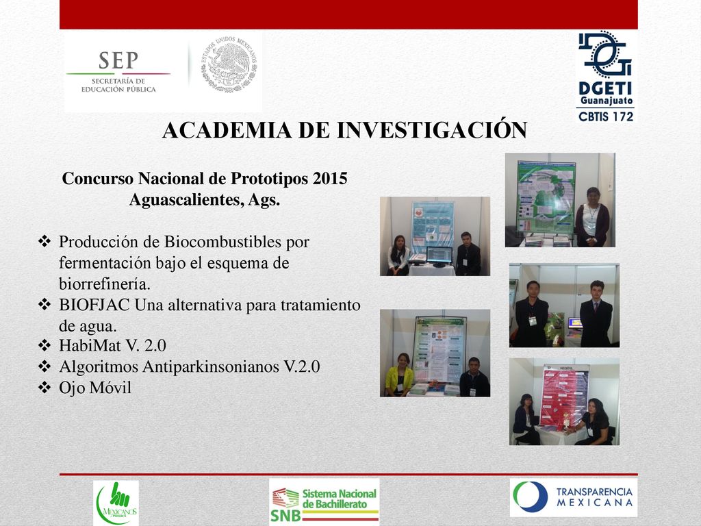 ACADEMIA DE INVESTIGACIÓN Concurso Nacional de Prototipos 2015