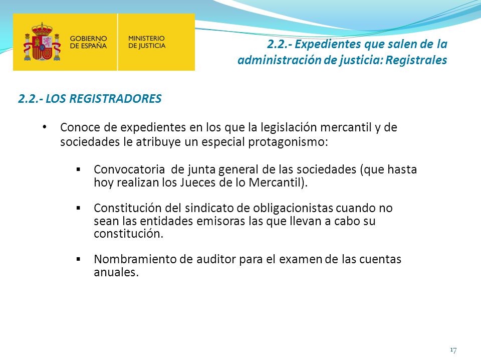 2.2.- Expedientes que salen de la administración de justicia: Registrales