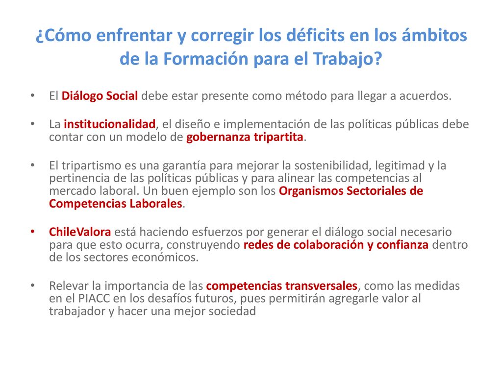 ¿Cómo enfrentar y corregir los déficits en los ámbitos de la Formación para el Trabajo