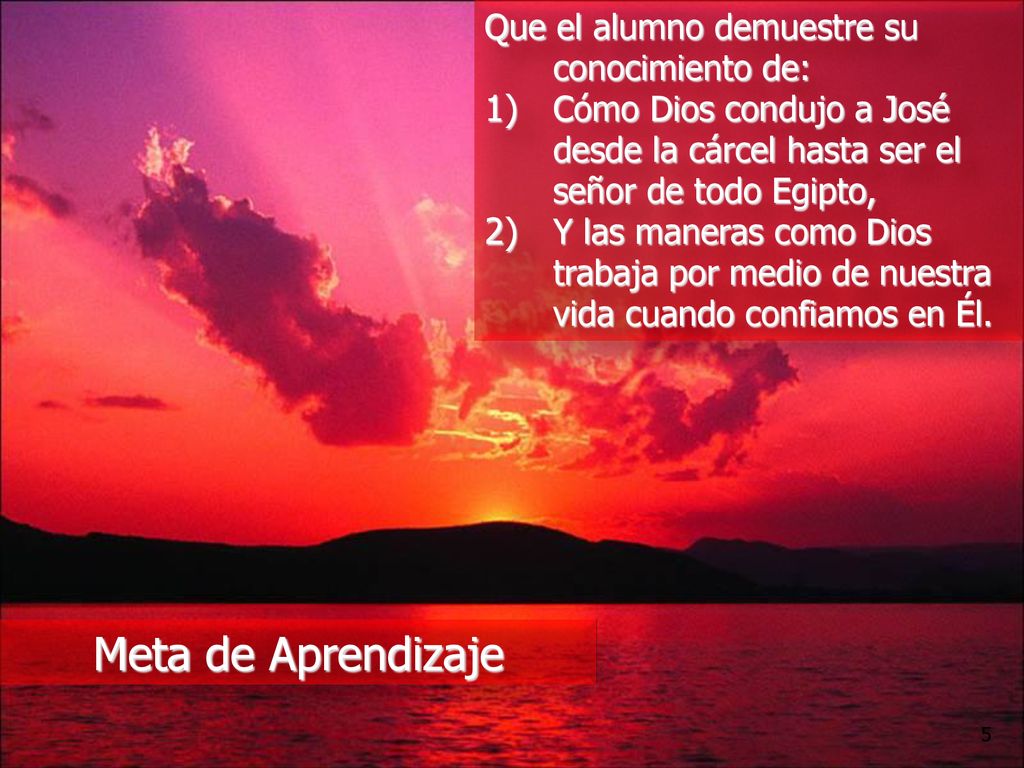 Meta de Aprendizaje Que el alumno demuestre su conocimiento de: