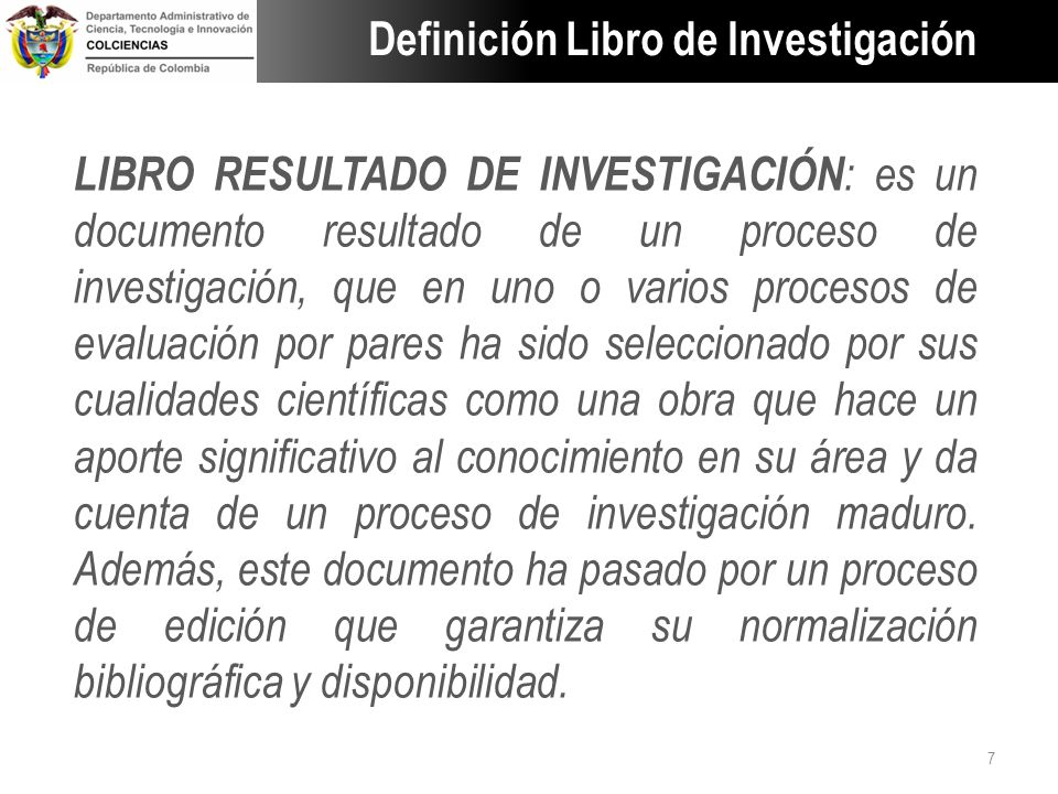 Definición Libro de Investigación