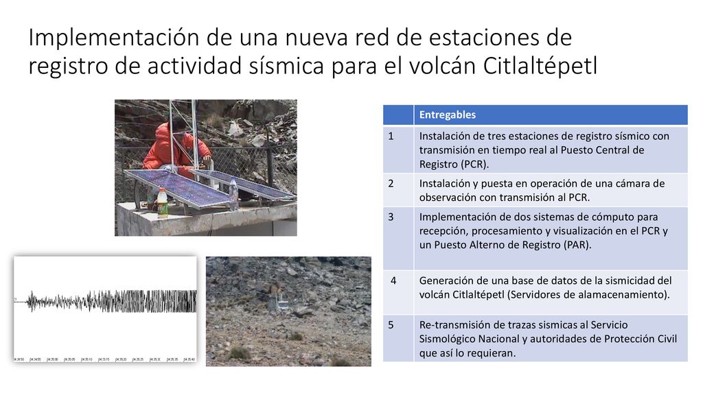 Implementación de una nueva red de estaciones de registro de actividad sísmica para el volcán Citlaltépetl