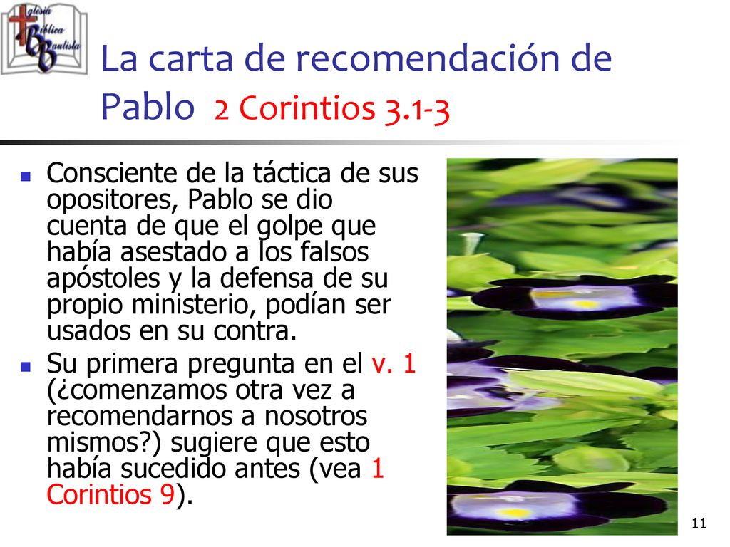 La carta de recomendación de Pablo 2 Corintios 3.1-3