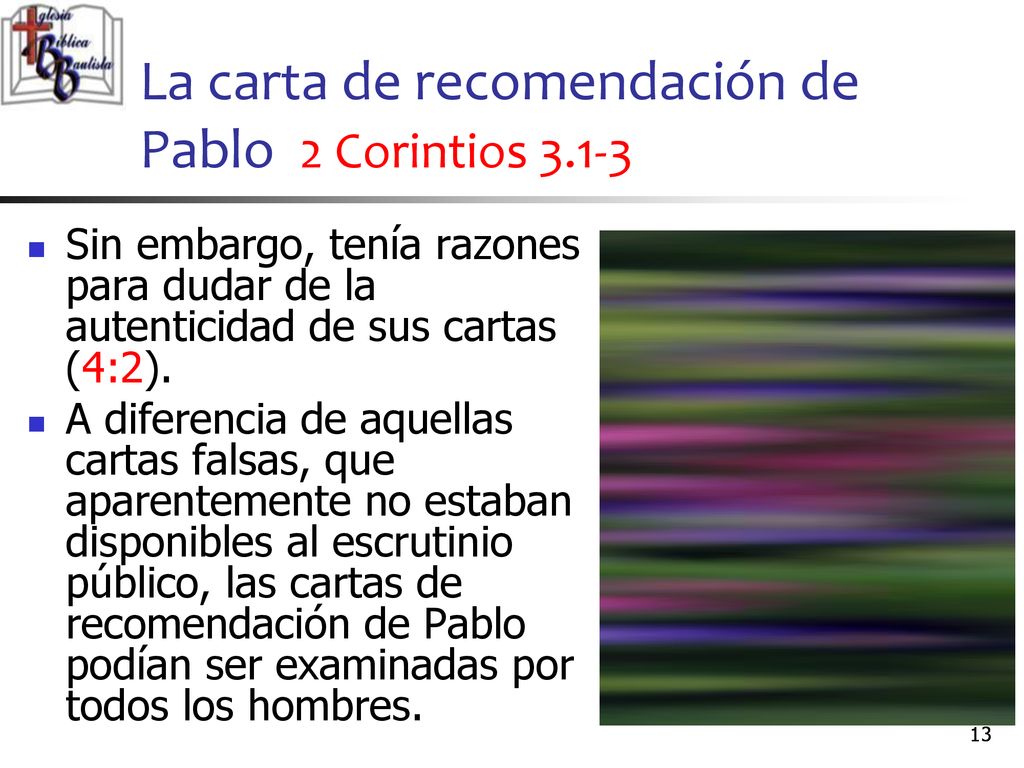 La carta de recomendación de Pablo 2 Corintios 3.1-3