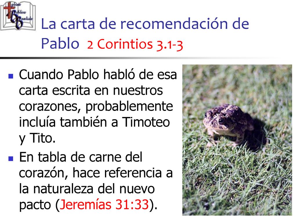 La carta de recomendación de Pablo 2 Corintios 3.1-3