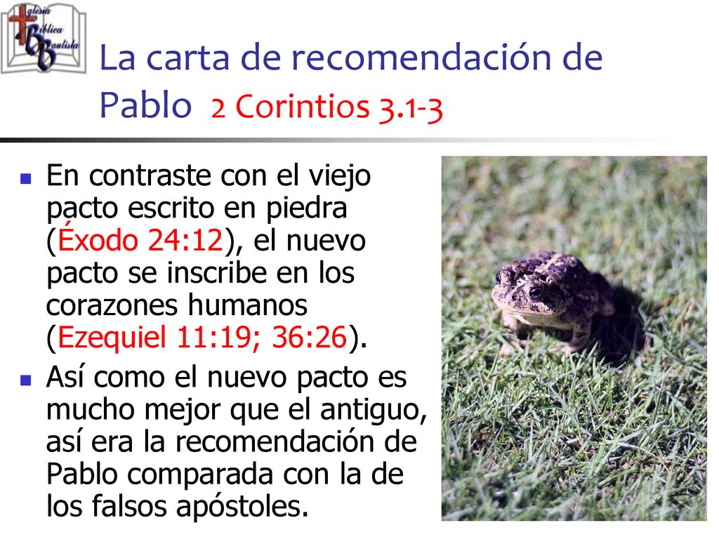 La carta de recomendación de Pablo 2 Corintios 3.1-3