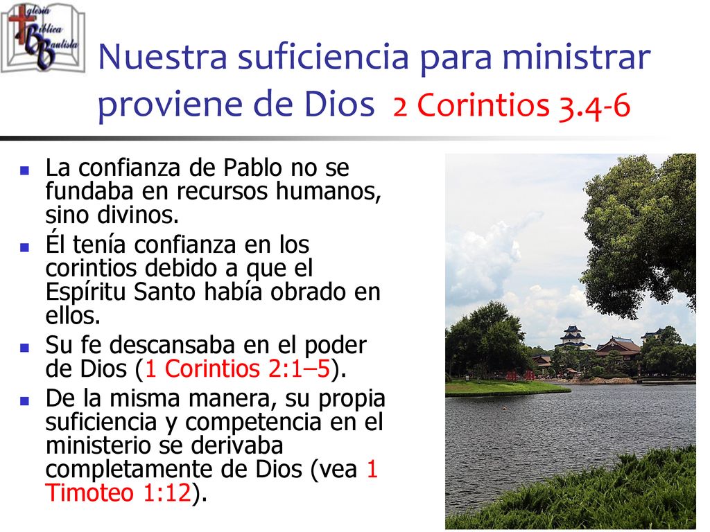 Nuestra suficiencia para ministrar proviene de Dios 2 Corintios 3.4-6