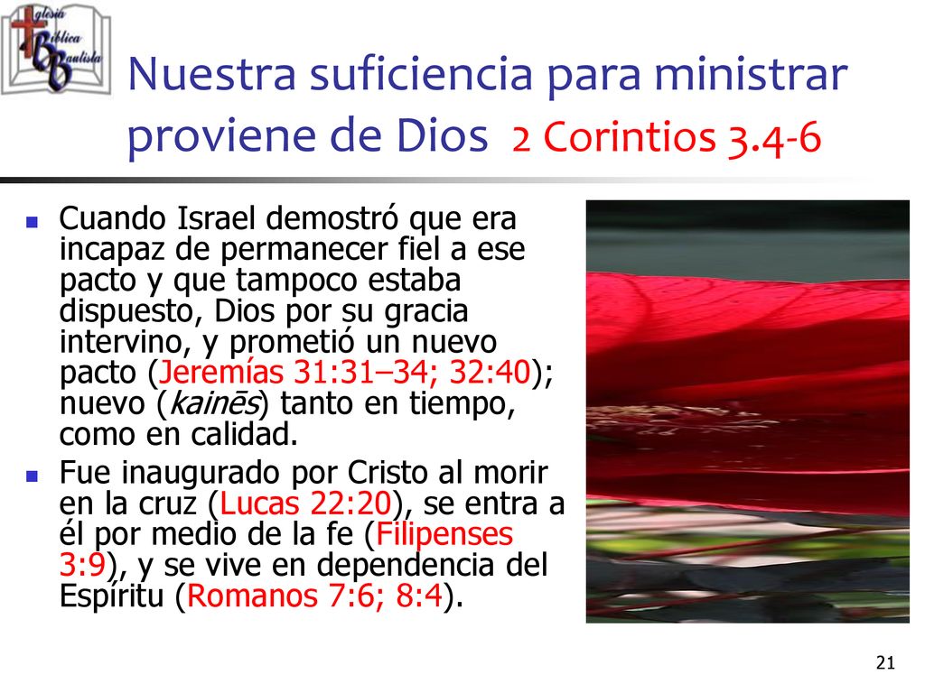 Nuestra suficiencia para ministrar proviene de Dios 2 Corintios 3.4-6