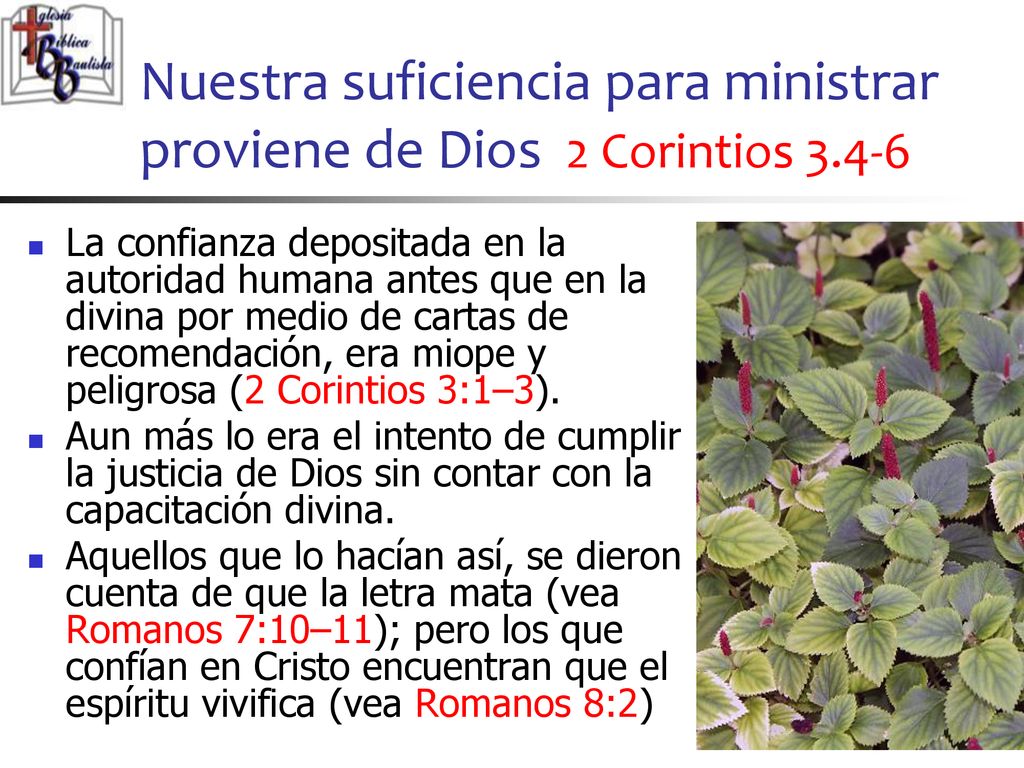 Nuestra suficiencia para ministrar proviene de Dios 2 Corintios 3.4-6