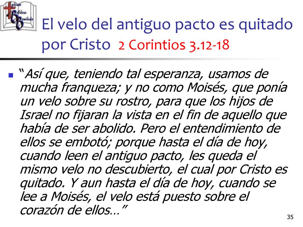 El velo del antiguo pacto es quitado por Cristo 2 Corintios