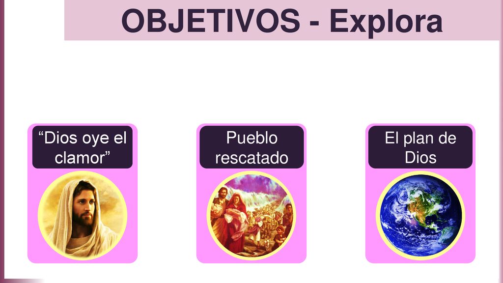 OBJETIVOS - Explora Dios oye el clamor Pueblo rescatado