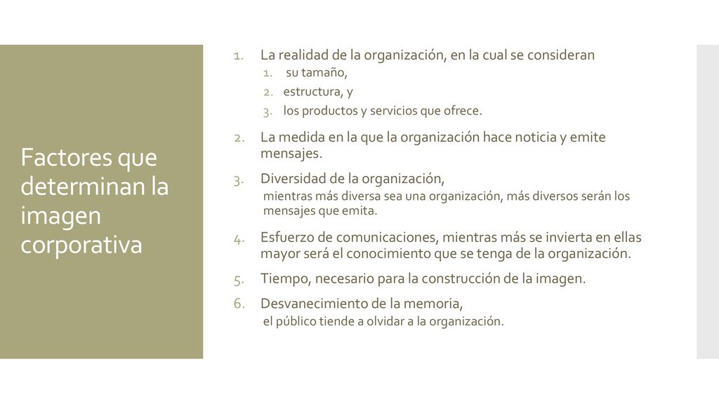 Factores que determinan la imagen corporativa