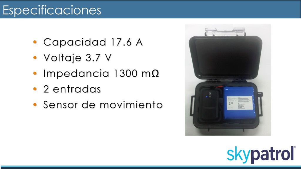 Especificaciones Capacidad 17.6 A Voltaje 3.7 V Impedancia 1300 mΩ