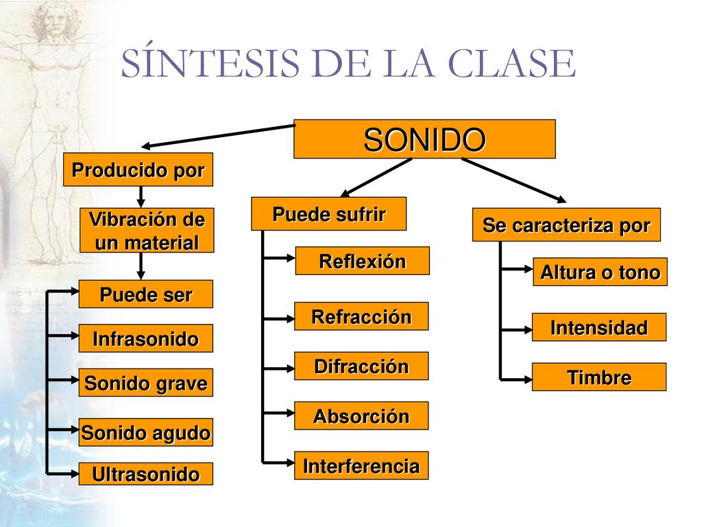SÍNTESIS DE LA CLASE SONIDO Producido por Puede sufrir Vibración de