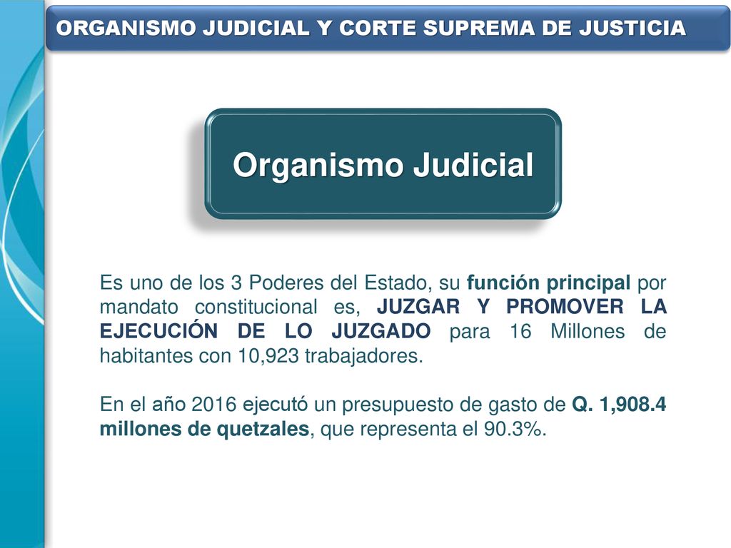Organismo Judicial ORGANISMO JUDICIAL Y CORTE SUPREMA DE JUSTICIA
