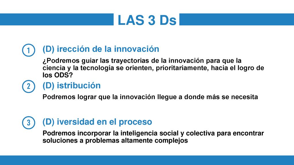 LAS 3 Ds (D) irección de la innovación (D) istribución