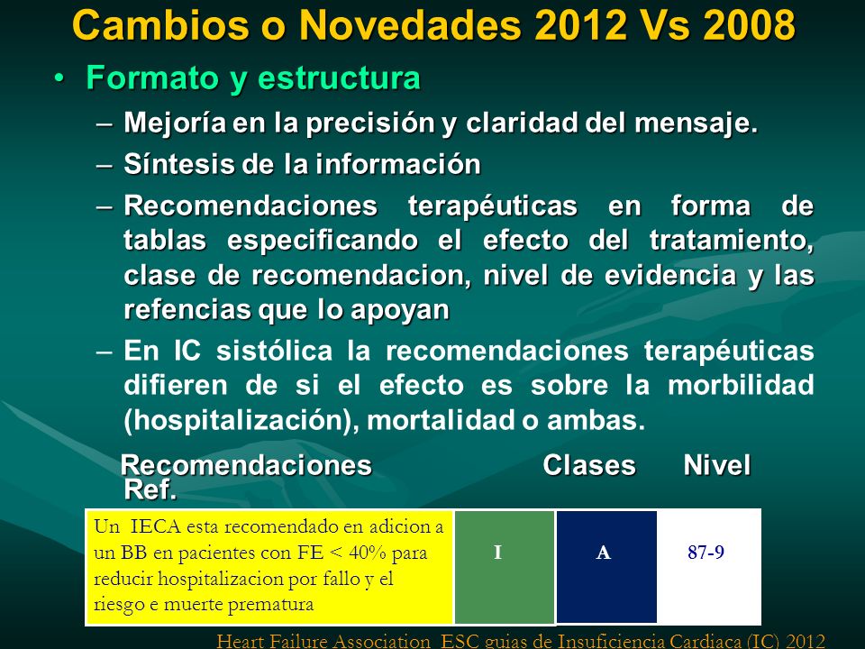 Cambios o Novedades 2012 Vs 2008 Formato y estructura