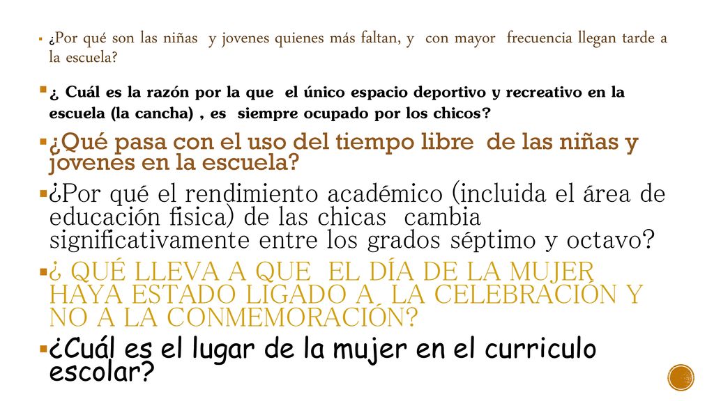 ¿Cuál es el lugar de la mujer en el curriculo escolar