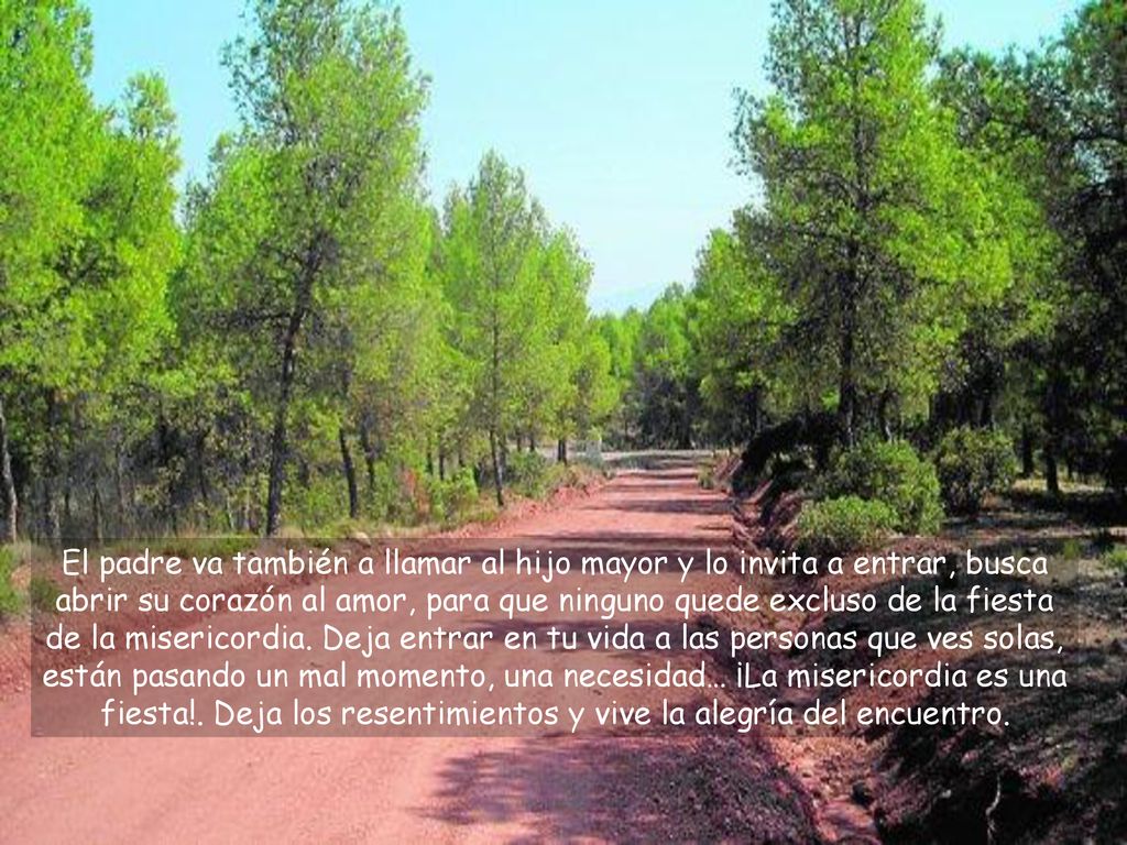 El padre va también a llamar al hijo mayor y lo invita a entrar, busca abrir su corazón al amor, para que ninguno quede excluso de la fiesta de la misericordia.