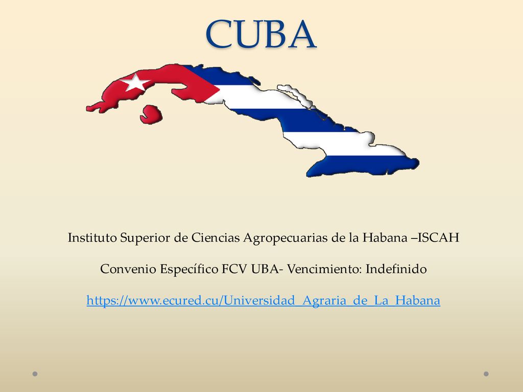 CUBA Instituto Superior de Ciencias Agropecuarias de la Habana –ISCAH