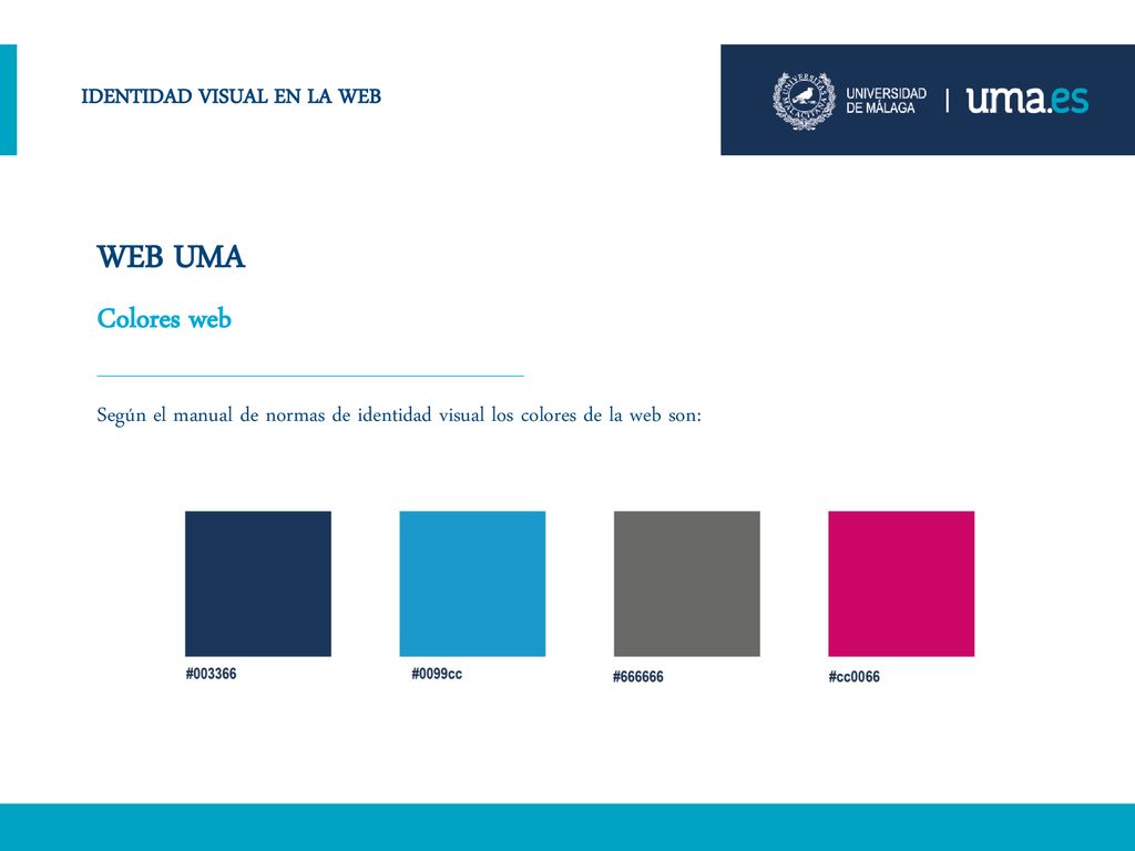 WEB UMA Colores web IDENTIDAD VISUAL EN LA WEB