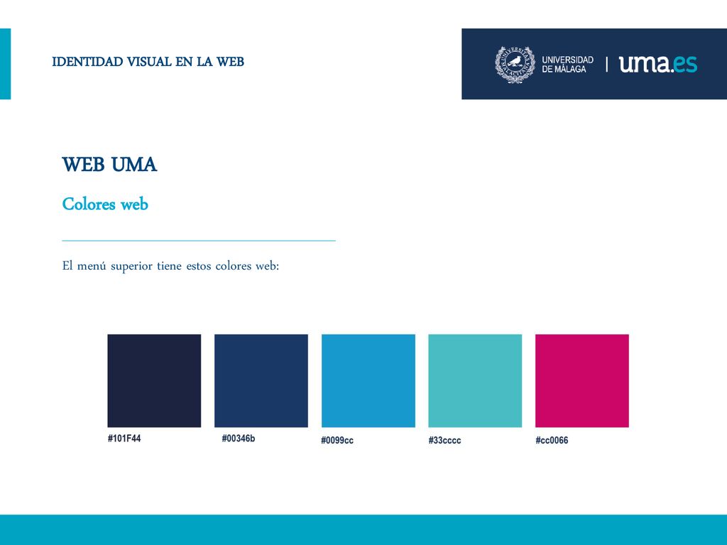 WEB UMA Colores web IDENTIDAD VISUAL EN LA WEB