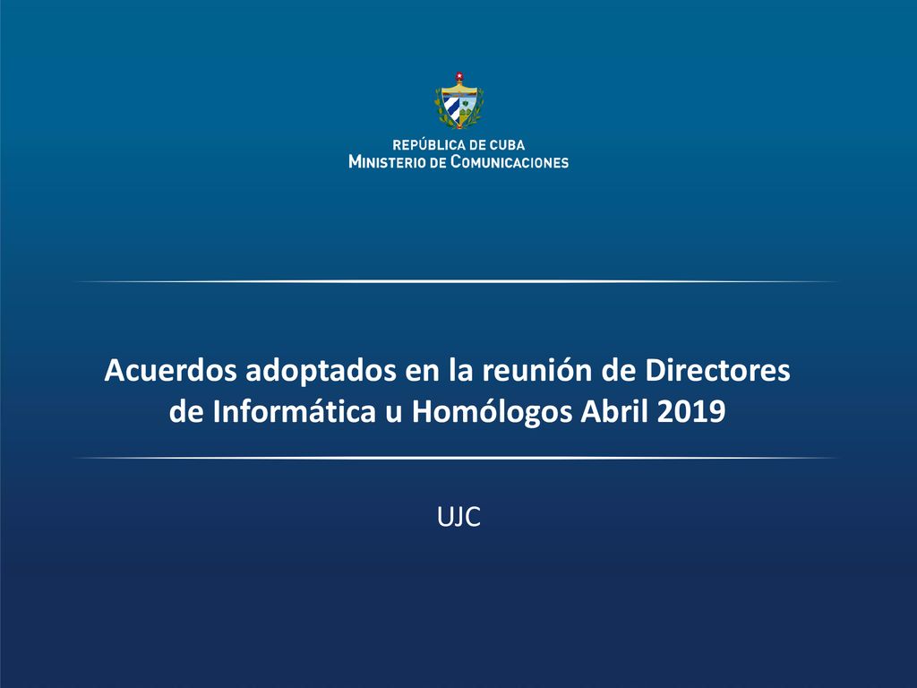 Acuerdos adoptados en la reunión de Directores de Informática u Homólogos Abril 2019